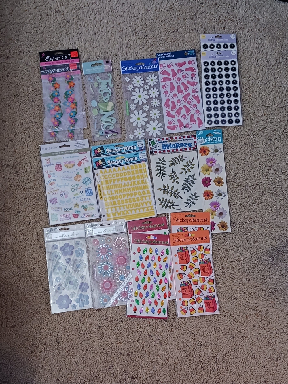 Assorted Sticker and Scrapbook Sticker Pack - Multi-Color Craft Set - Picture 5 of 6